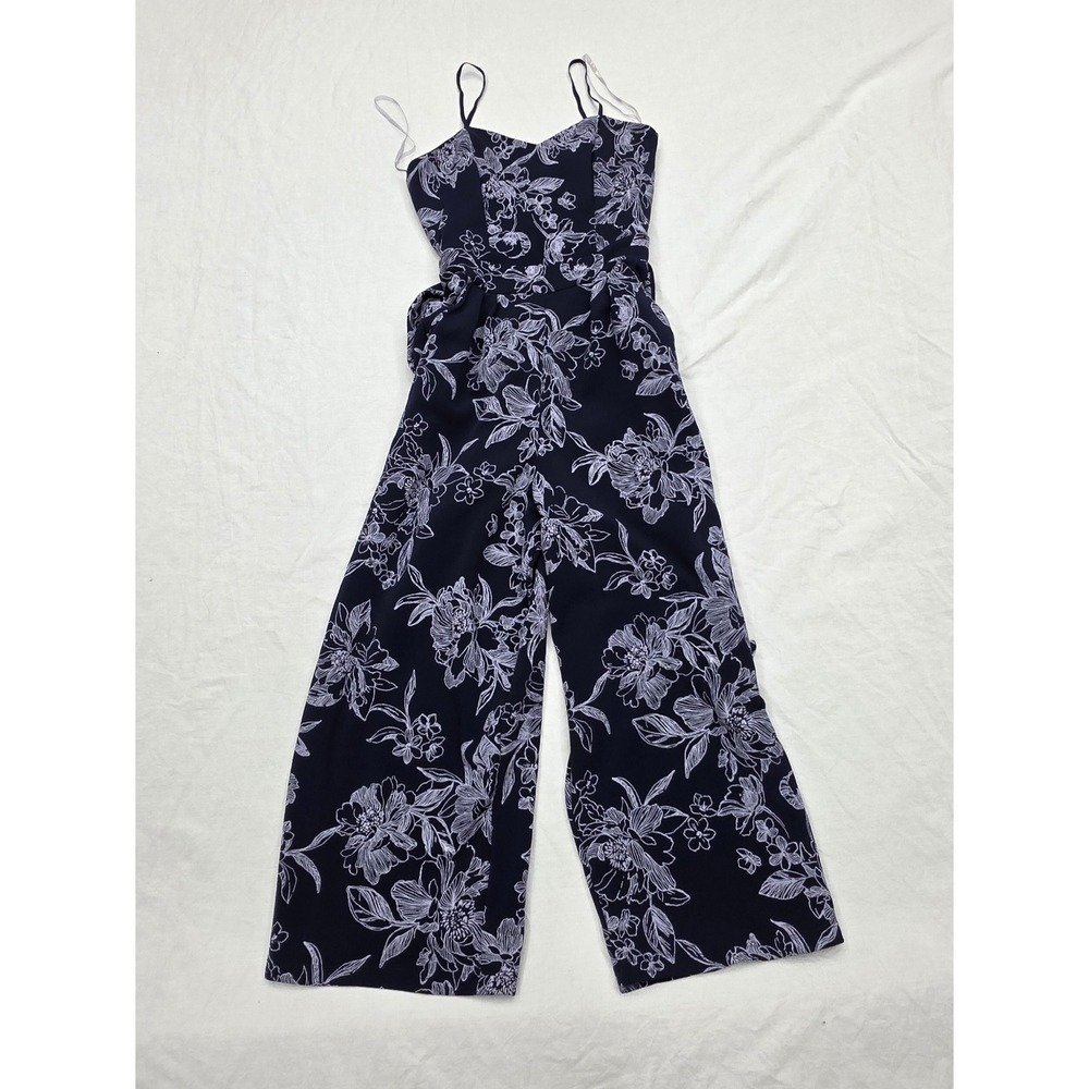 Emerald Sundae Blue Floral Design Jumpsuit Size Medium